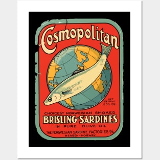 Cosmopolitan Norwegian Smoked Sardines Posters and Art